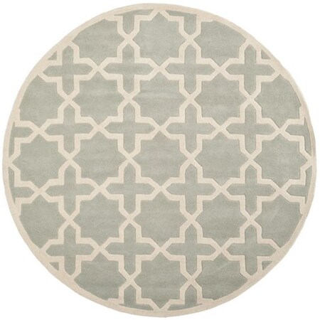 Safavieh Chatham Hand Tufted Round Rug- Grey - Ivory- 5 x 5 ft. CHT732E-5R